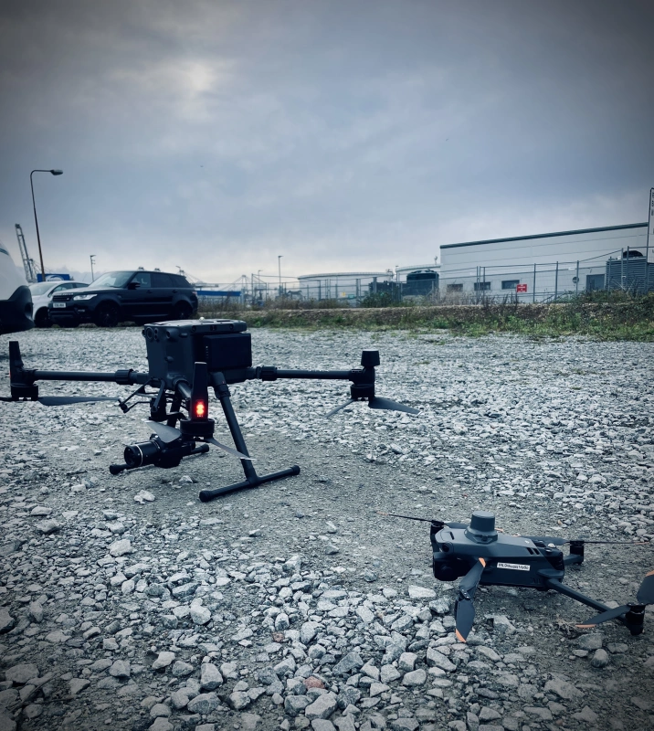 Little and large drones ready for flying Oct 2023